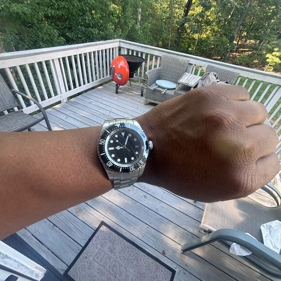 🕰️ Tandorio 43mm Men’s Watch | NH35A Movement | Sterile Dial | Silver & Black - Picture 3 of 4